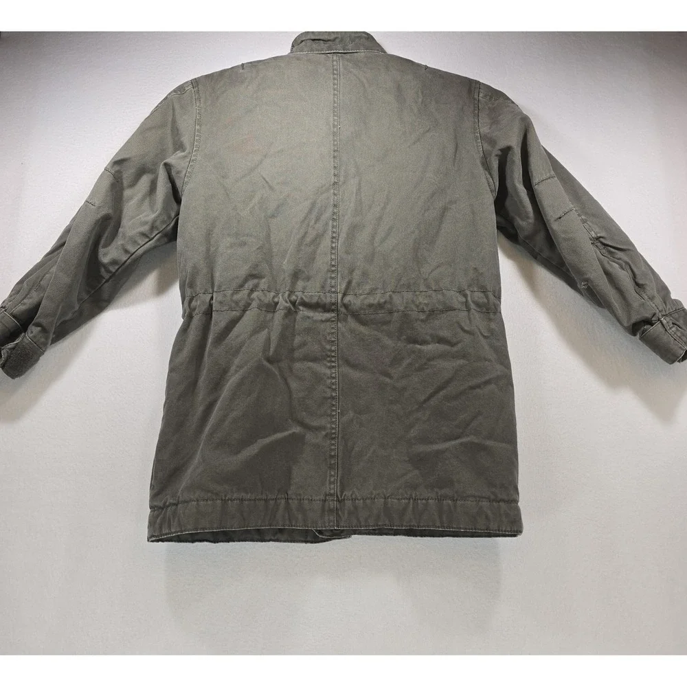 HM LOGG Boys Olive Green Field Jacket Faux Shearling Lined Parka Size 8-9Y